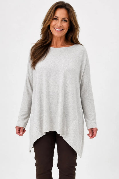 Wool Mix Soft Knit Cassi Top - Stone