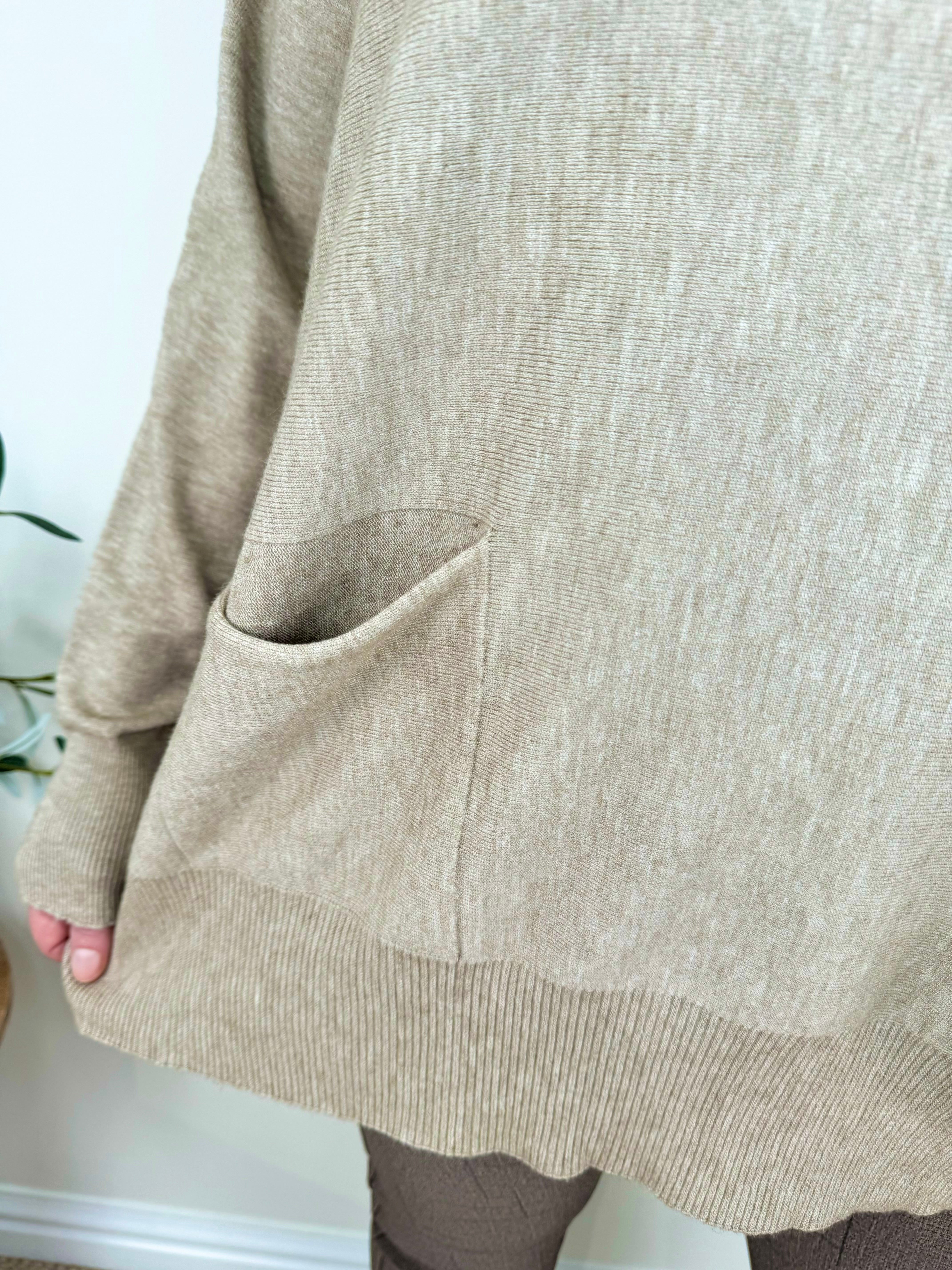 Soft Knit Double pocket Angelica Jumper AW24 - oatmeal