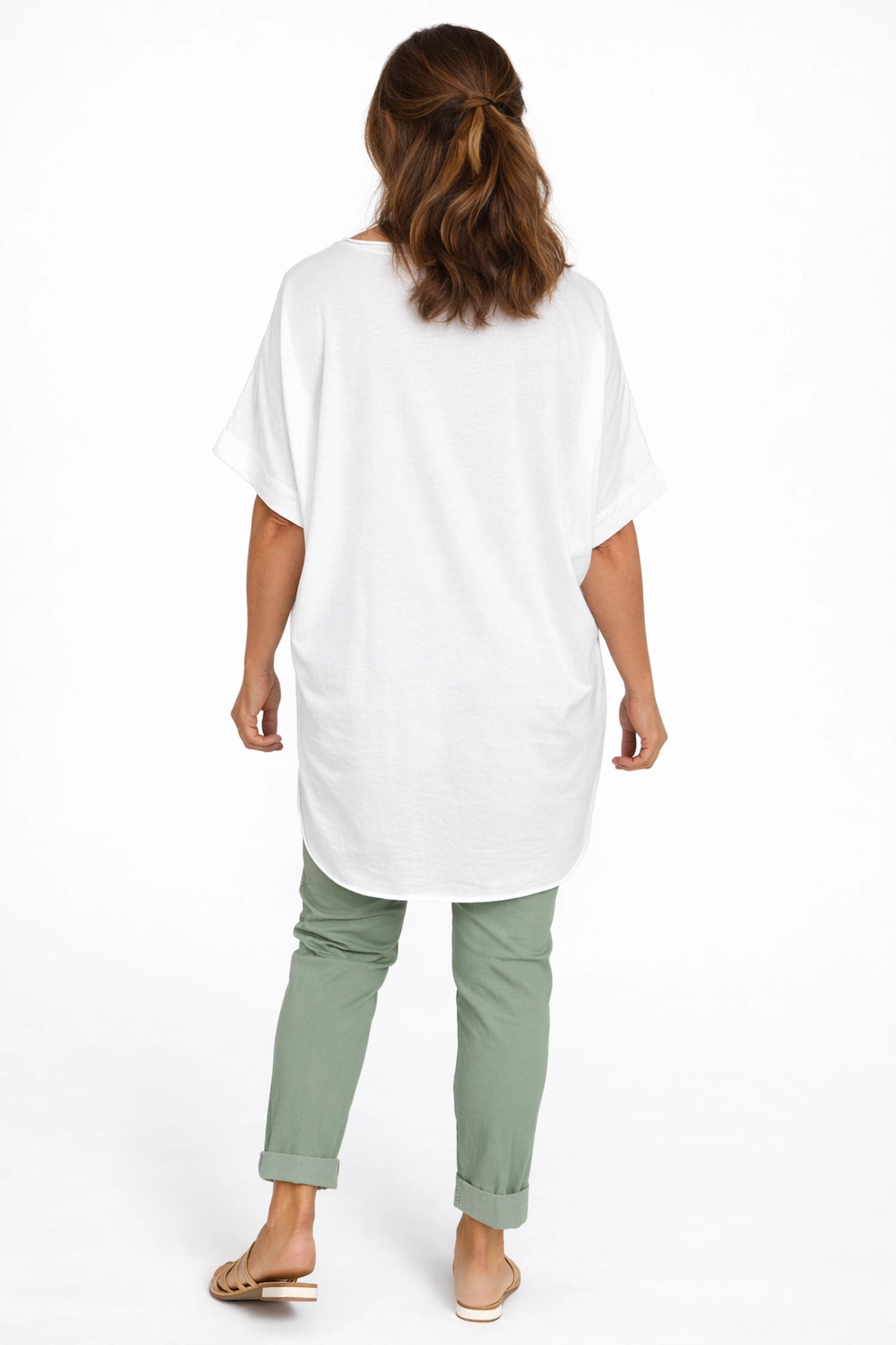 Pure Cotton Embroidered Flower Viera Top - White