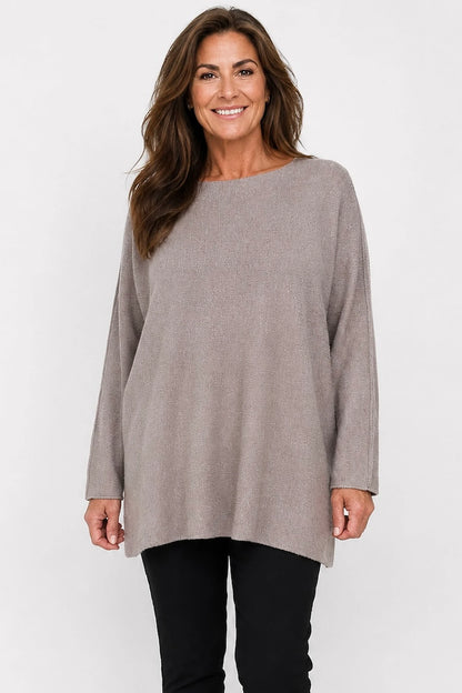 Wool Mix Seam Sleeve Venice Jumper - Mocha