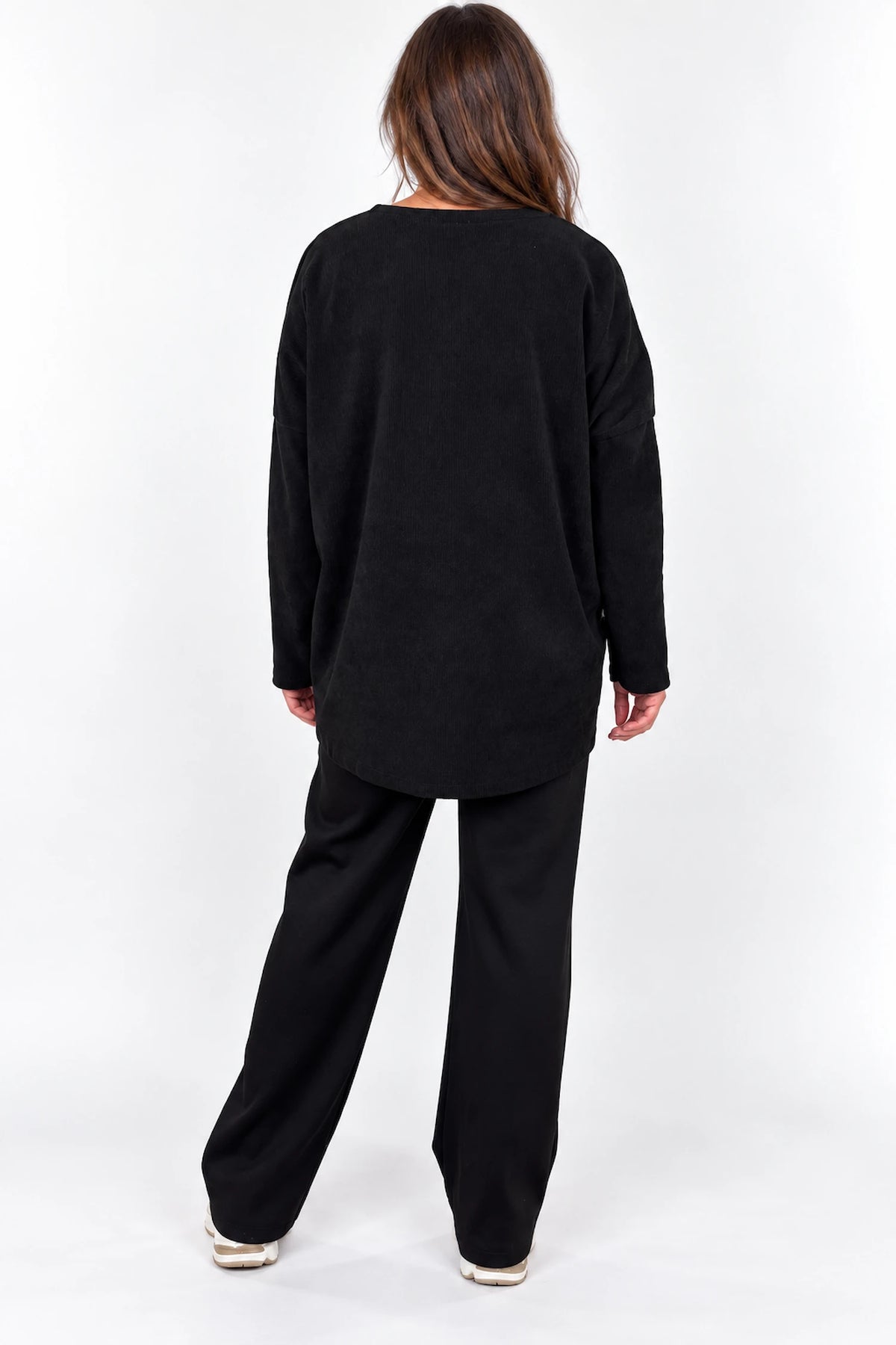 Sosa Ribbed Necklace Top - Black