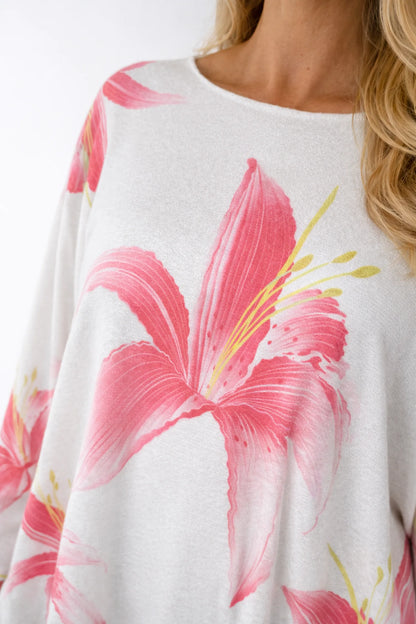 Premium Spring Knit Lily Seam Sleeve Top - Coral Pink