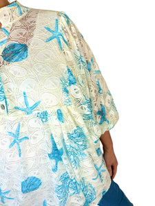 Embroidery Anglaise Crochet Berela Batwing Shirt - Denim