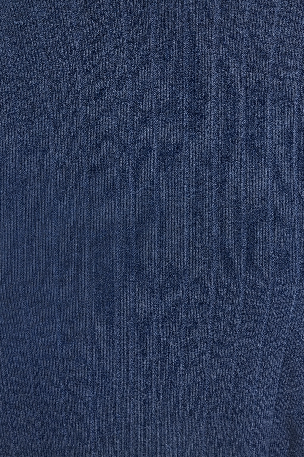 Ribbed Knit Italia Necklace Fine Knit Top - Navy