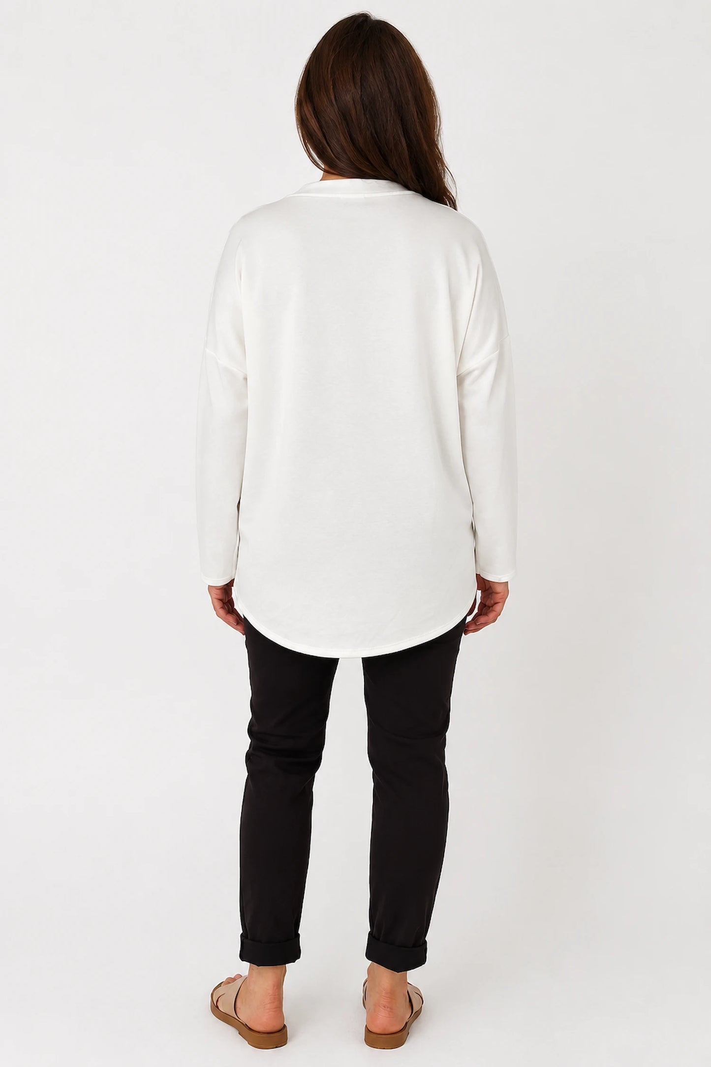 Metallic Gold Tied Hem Maddison Top - White