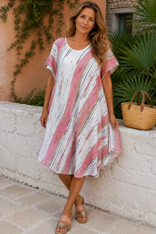 Cotton Helena Dress - Vintage Rose
