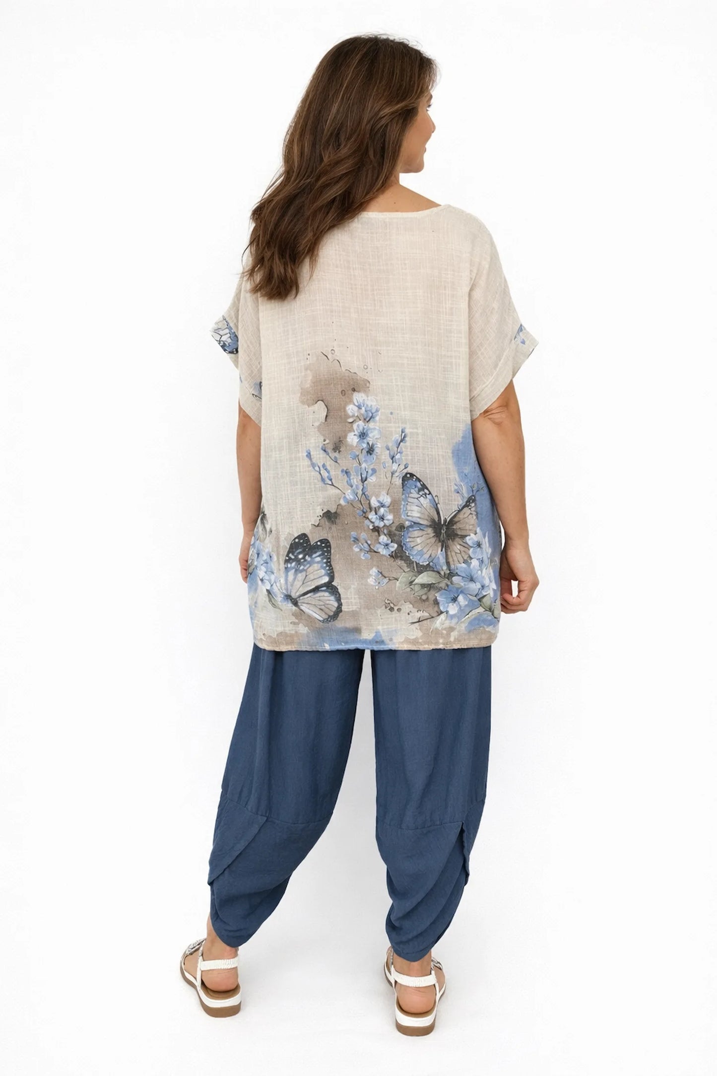 Lagen Look Double Subtle Panel Pocket Elasticated Waist Freya Pants - Denim
