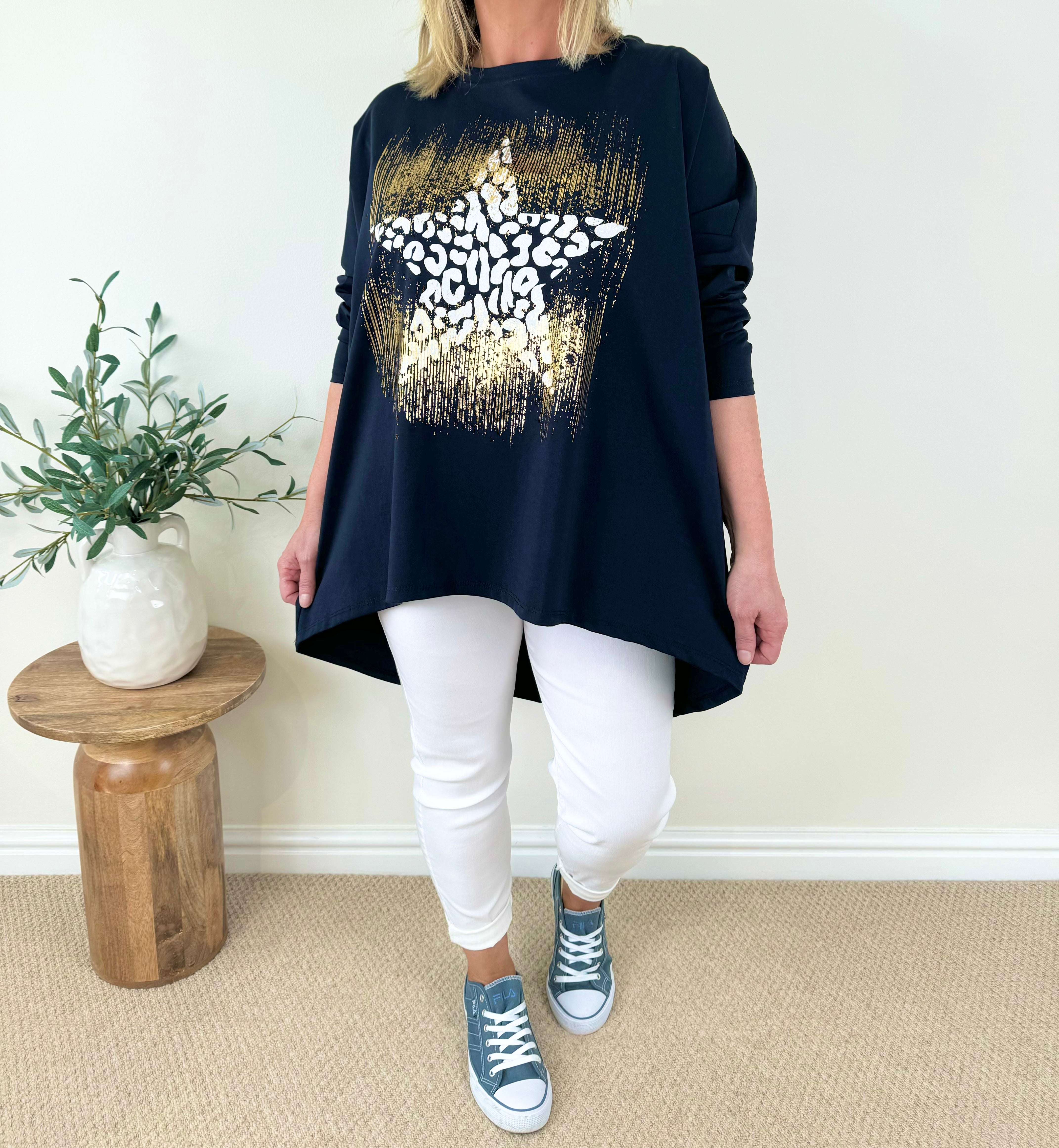 Tiara Gold Star Cotton Sweatshirt SS24