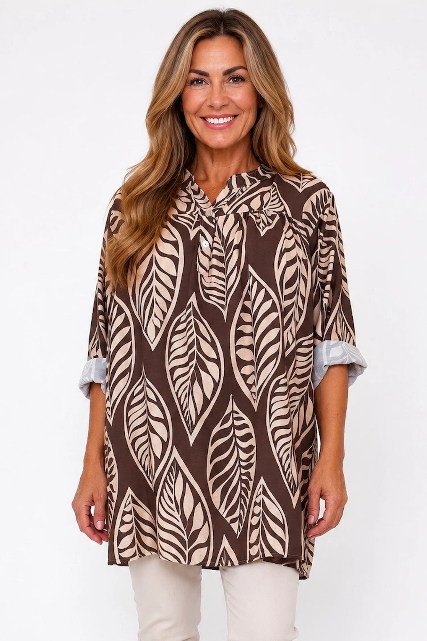 Eleanor Button Shirt - Mocha