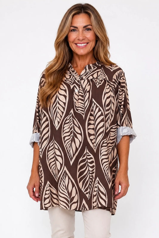 Eleanor Button Shirt - Mocha