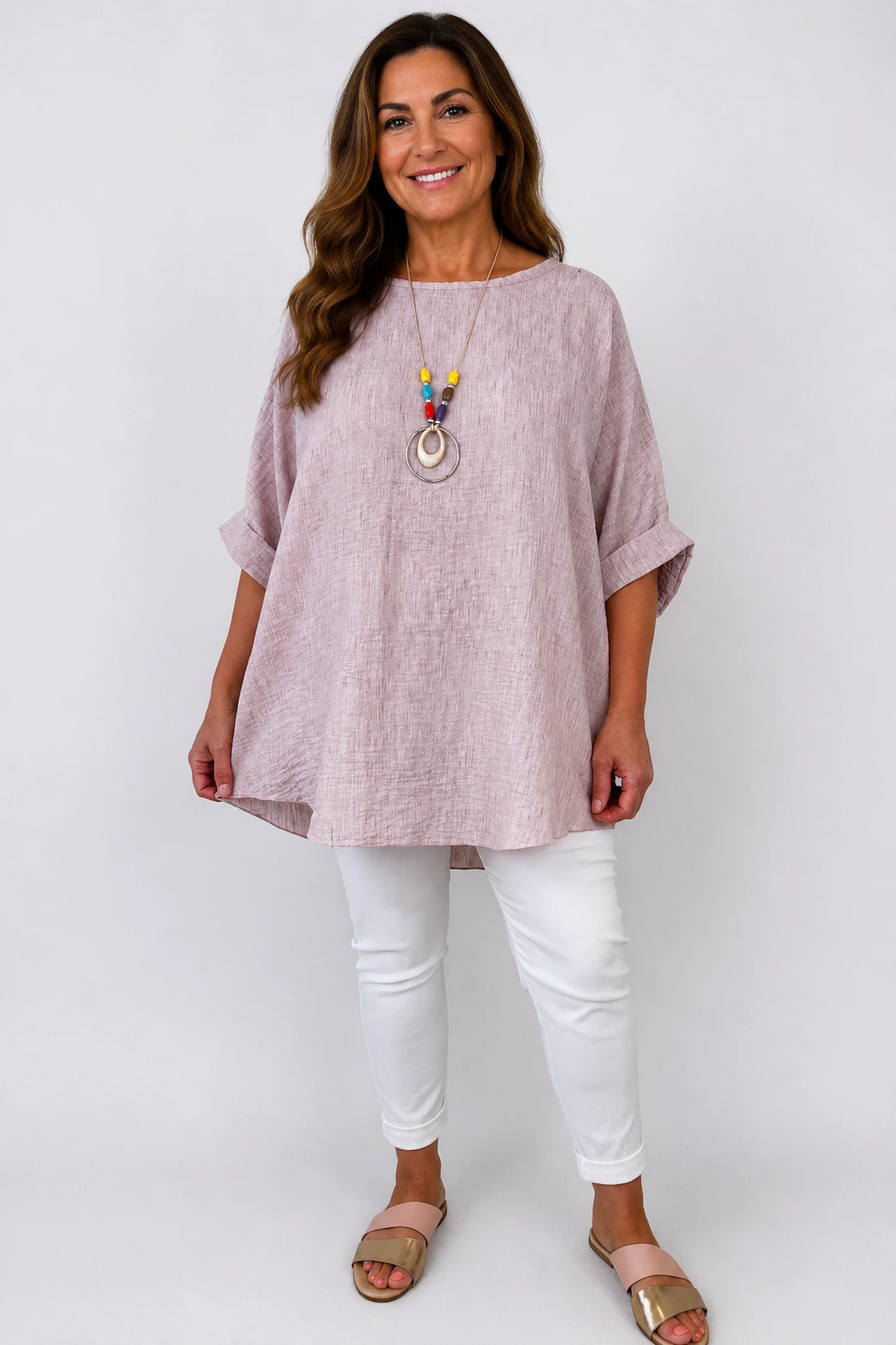 Micha Necklace Top - Washed Rosewood Pink