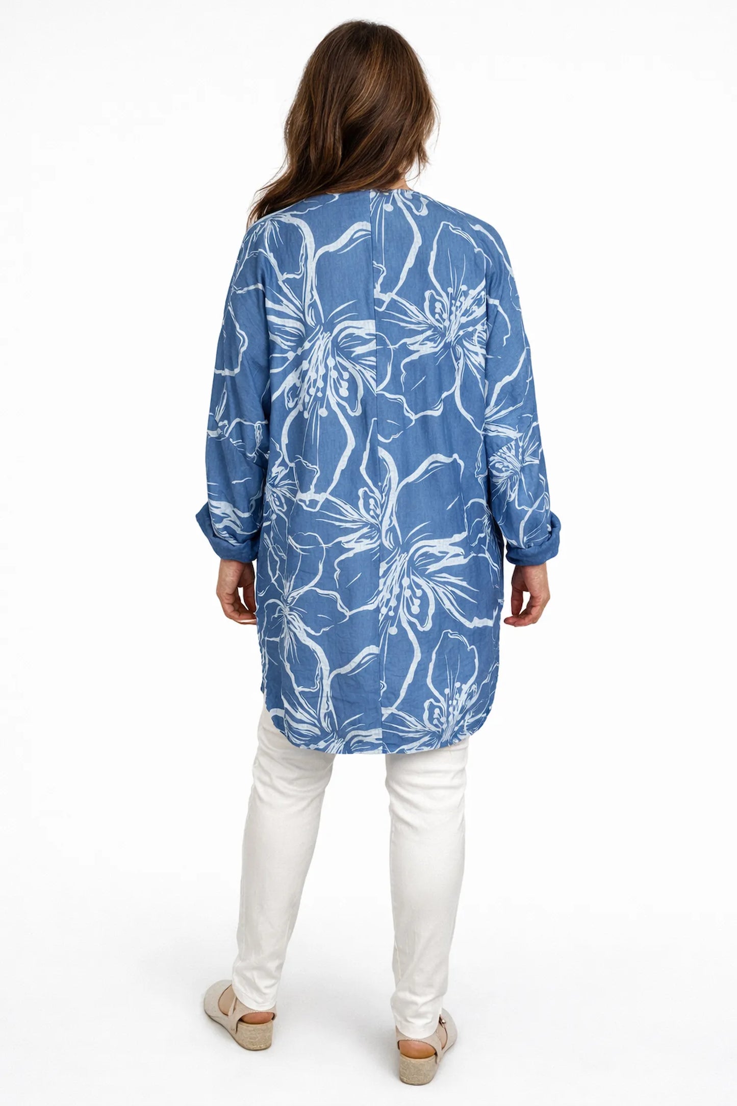 Eliza Pocket Detail Flower Top - Denim