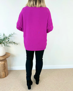 Paris Soft Knit Snow Flake Top AW24 - Electric Purple