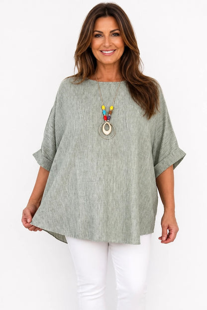 Micha Necklace Top - Washed Sage