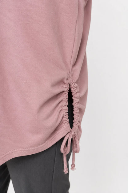 Cotton Diamanté Florence Tree Pocket Detail Tied Side Top - Rosewood Pink