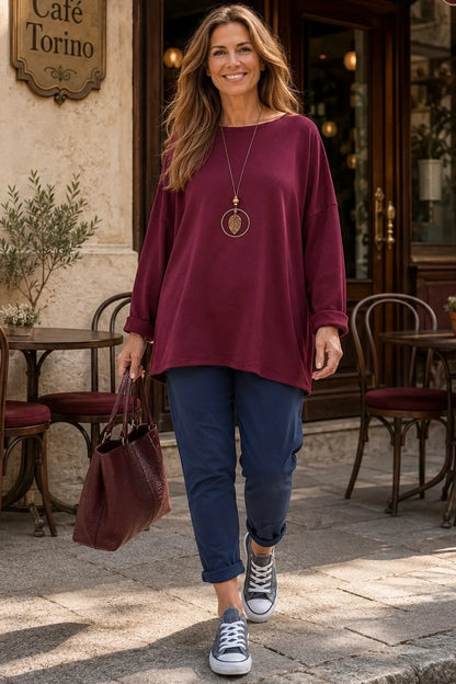 Florenzi Everyday Necklace Top - Wine