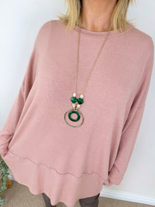 Sparkle Neck Maria Necklace Knit Top