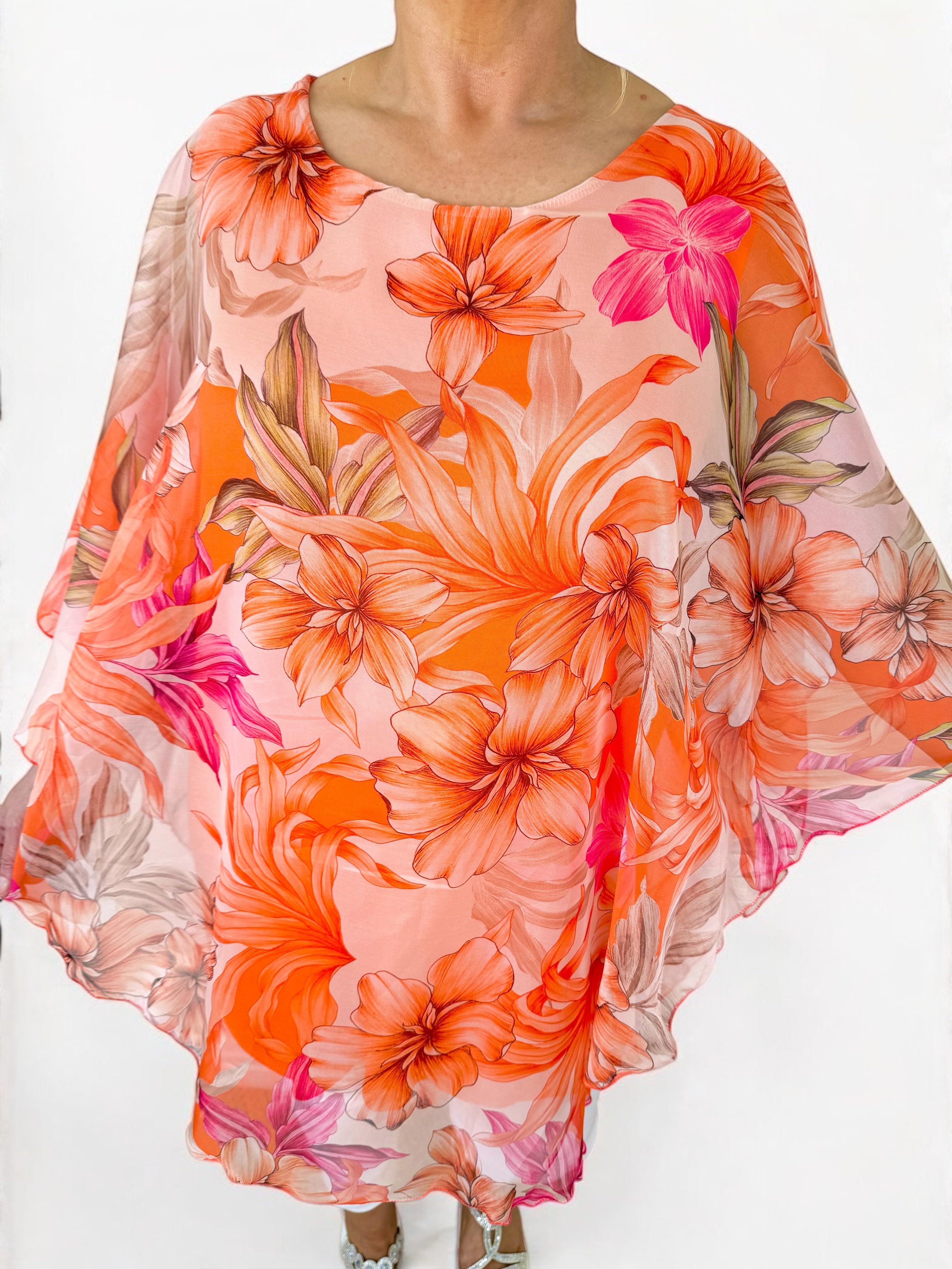 Fully Lined Sarissa Chiffon - Fresh Orange
