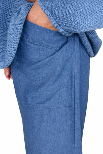 Lagen Look Double Subtle Panel Pocket Elasticated Waist Freya Pants - Denim