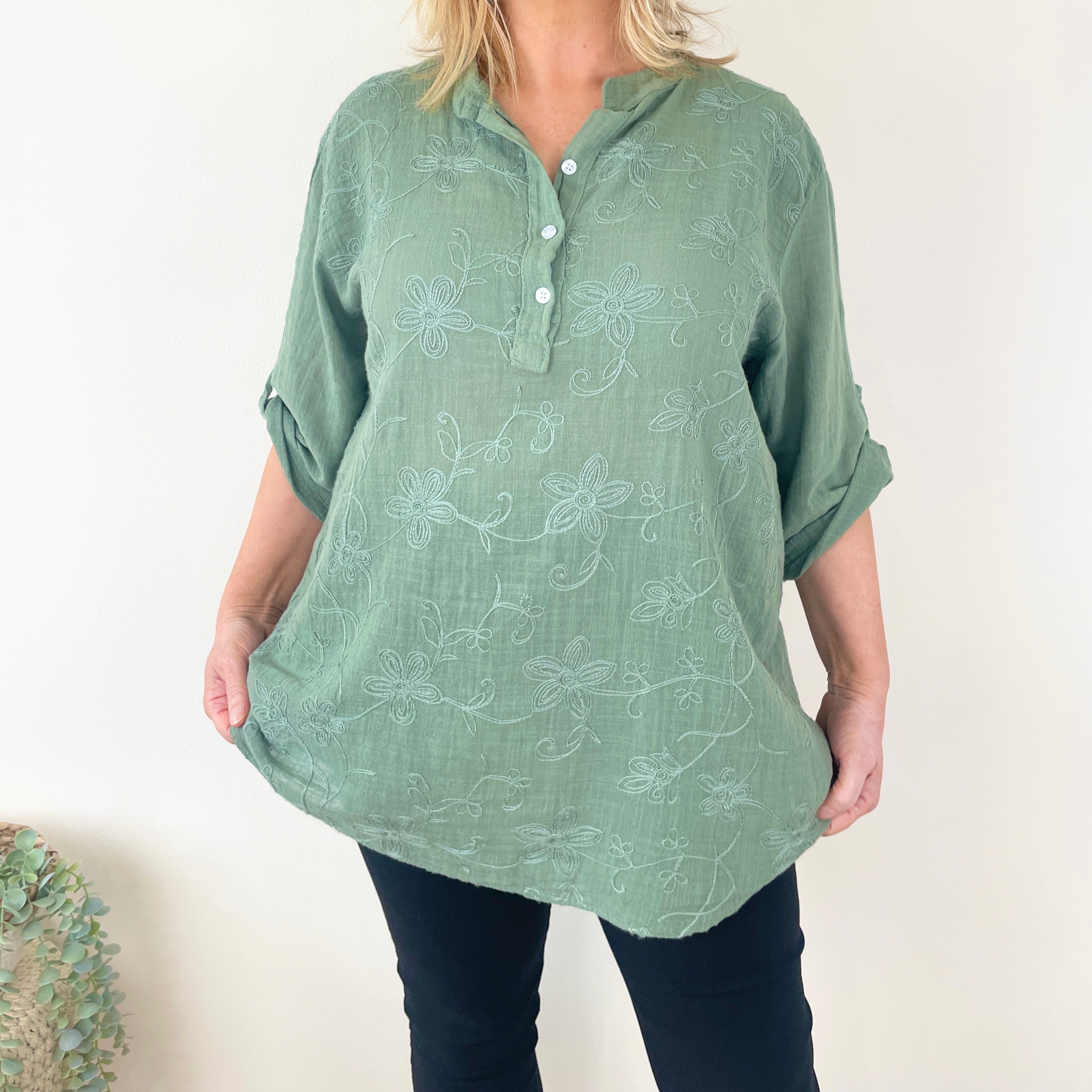 Darcy Embroidered Cotton Shirt