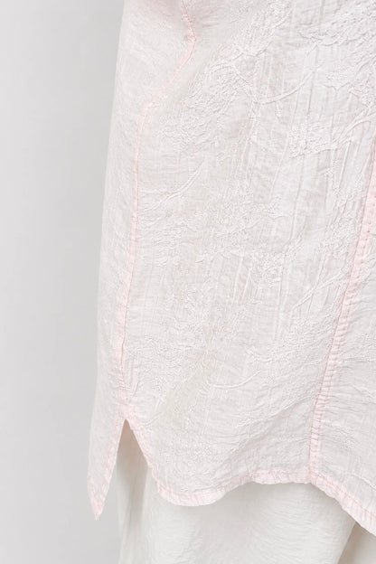 Cotton Lightly Textured Lucinda Top - Powder Pink