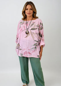 Pure Cotton Carla Necklace Top - Baby Pink
