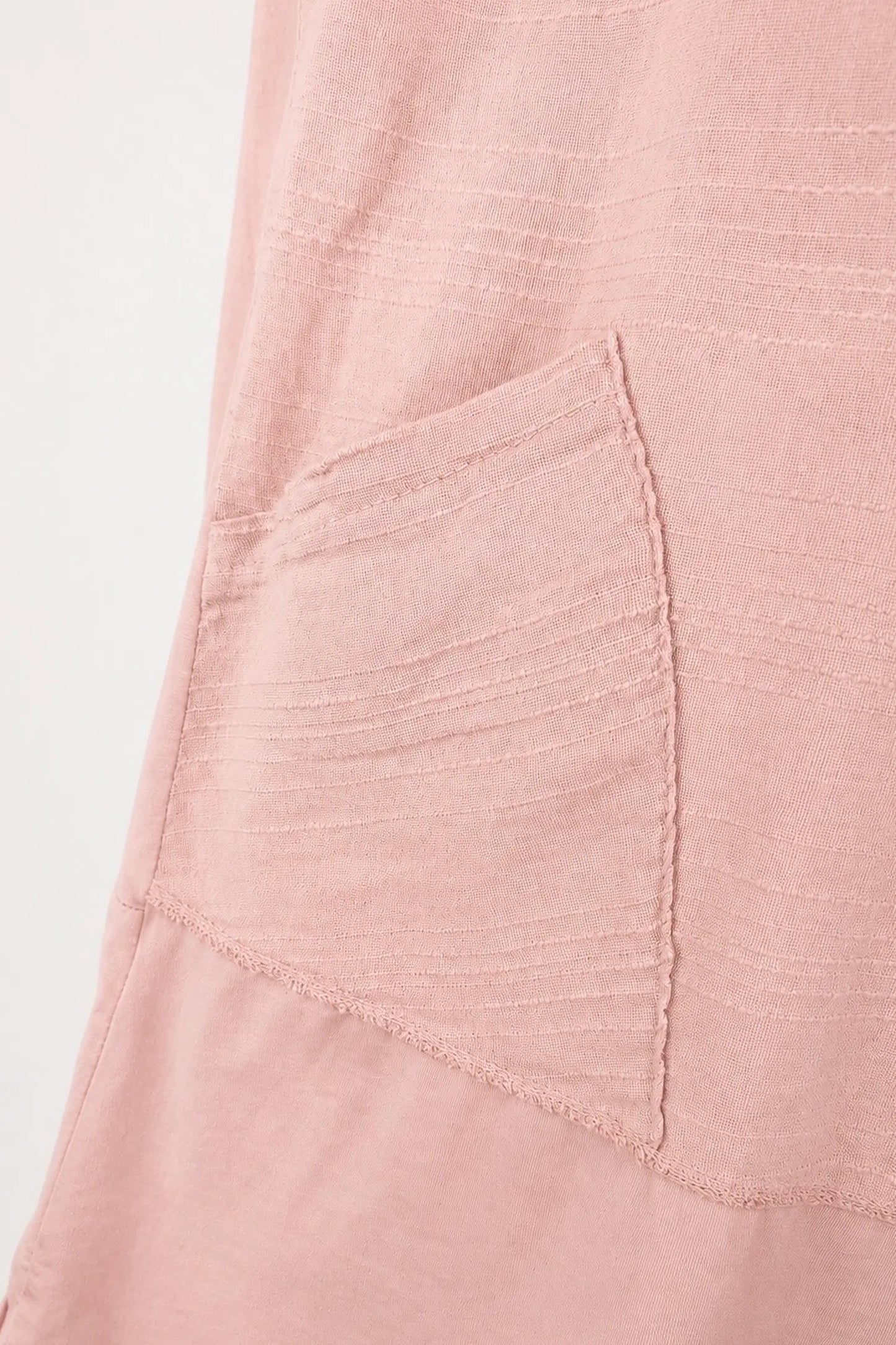 Double Pocket Cotton Verity Tunic Top - Blush Pink