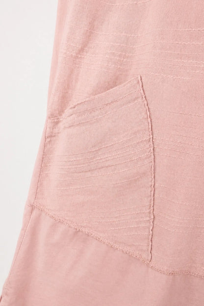 Double Pocket Cotton Verity Tunic Top - Blush Pink