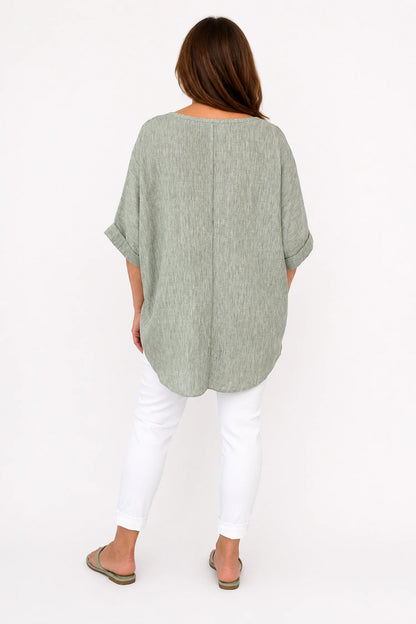 Micha Necklace Top - Washed Sage