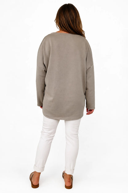 Metallic Gold Tied Hem Maddison Top - Mocha