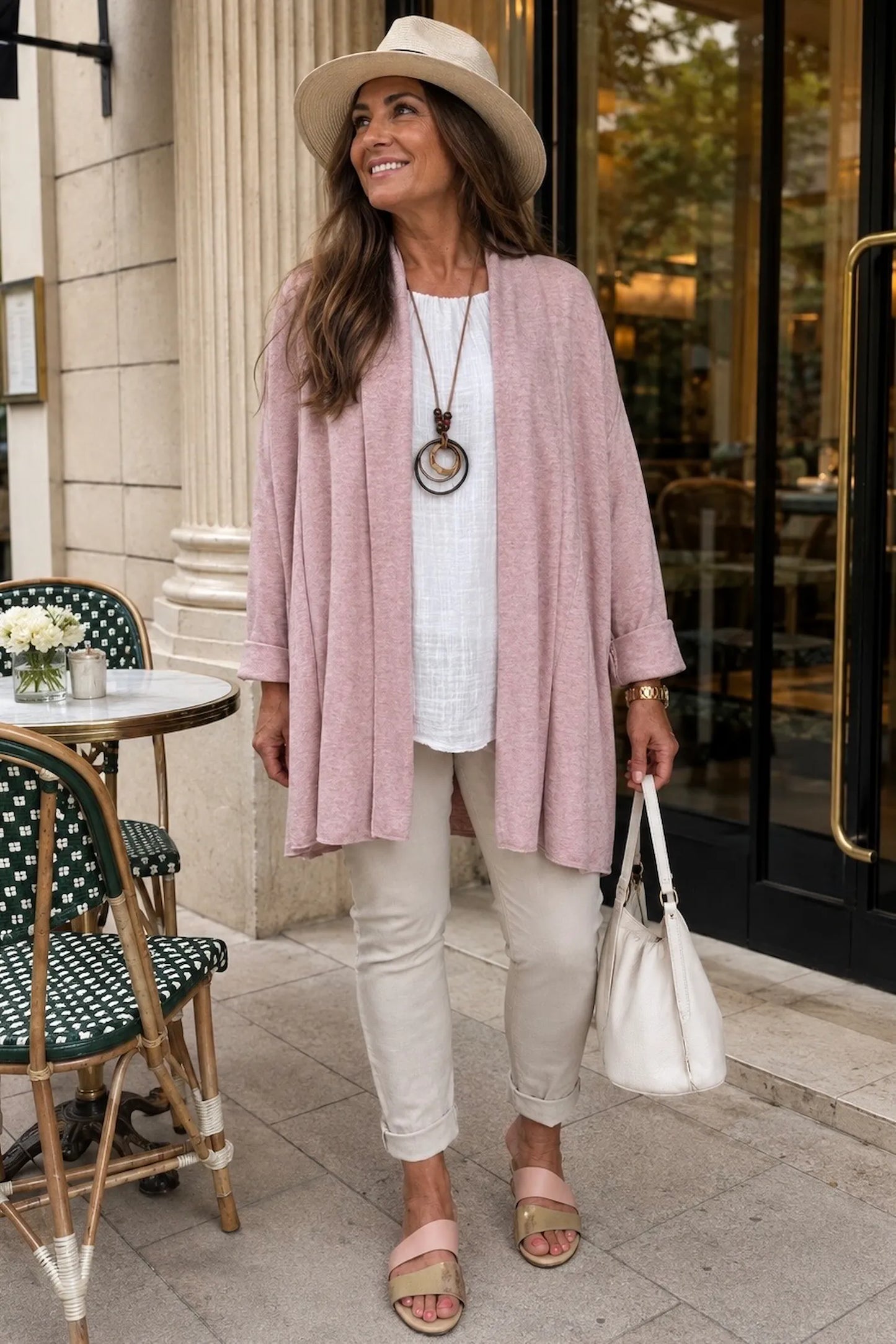 Soft Knit Tropez Cardigan - Fleck Pink