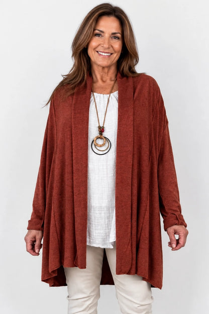 Soft Knit Tropez Cardigan - Spice Terracotta