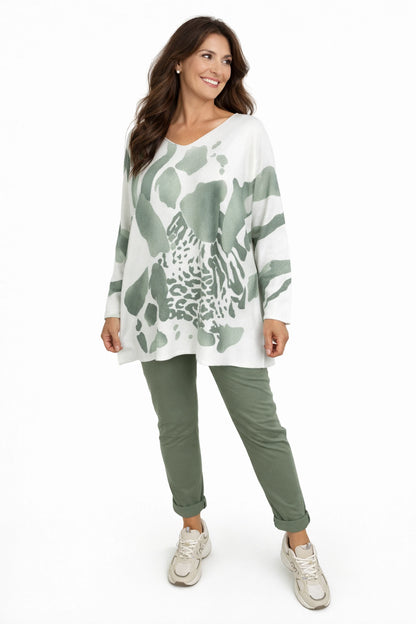 Cotton Elasticated Waist Drawstring Double Pocket Italia Joggers - Khaki