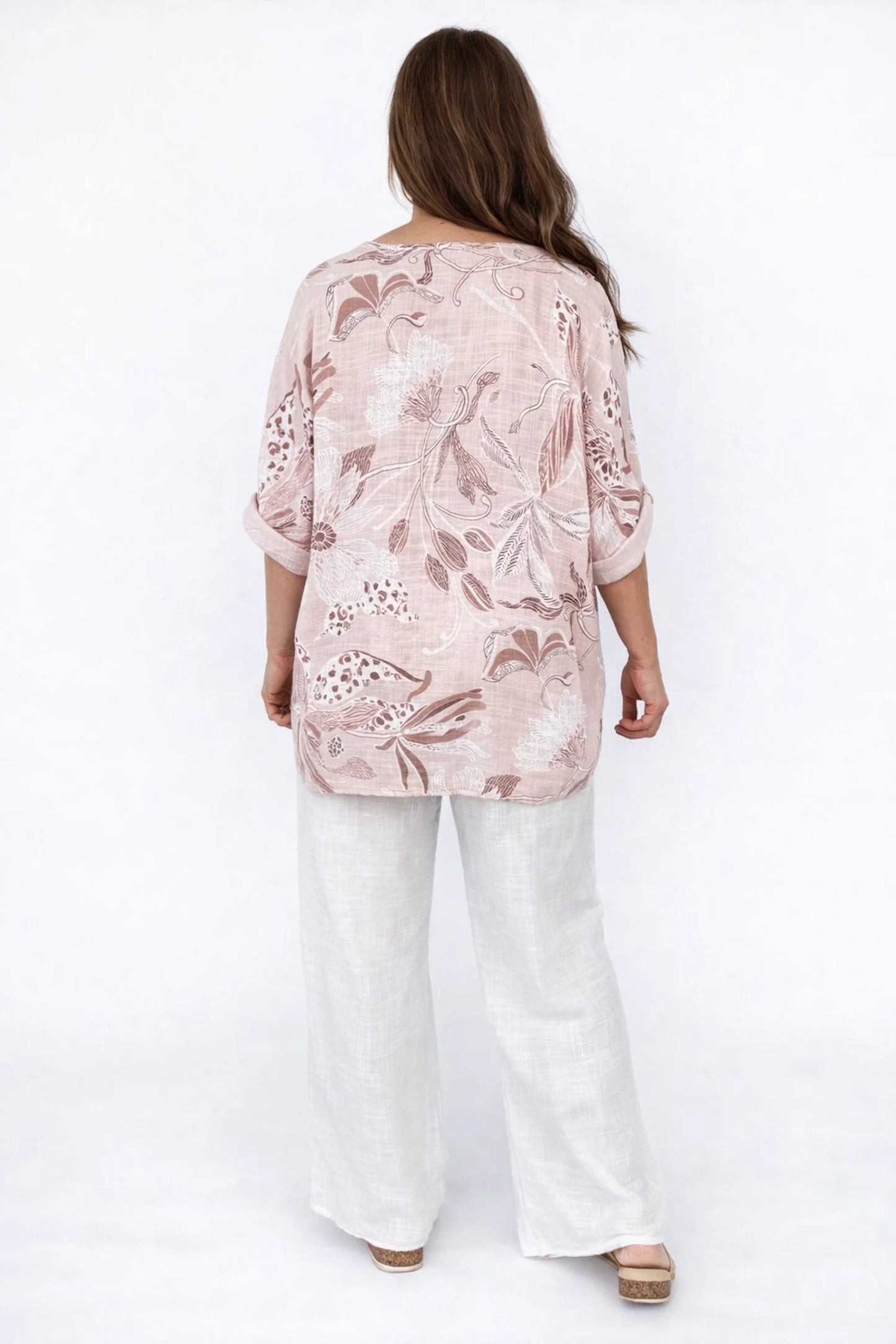 Pure Cotton María Necklace Top - Baby Pink