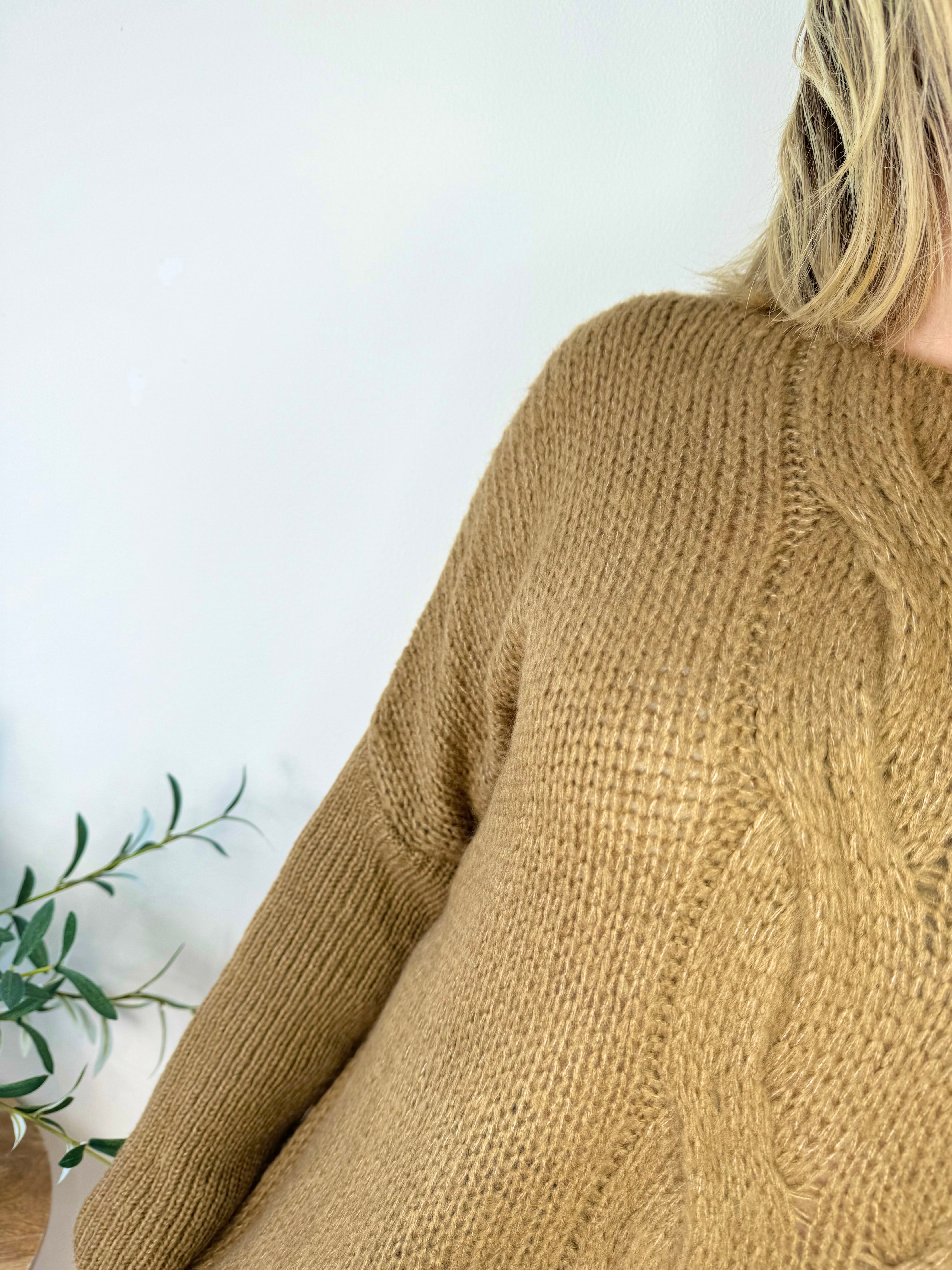 Wool Mix Cable Chunky Knit Valencia Jumper AW24 - Chestnut