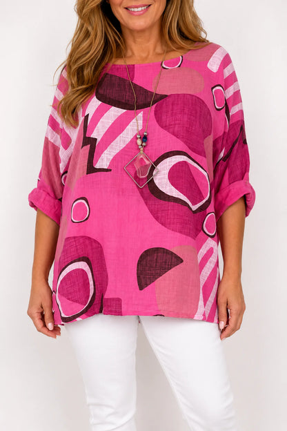 Pure Cotton Sabrina Necklace Top - Cerys Pink