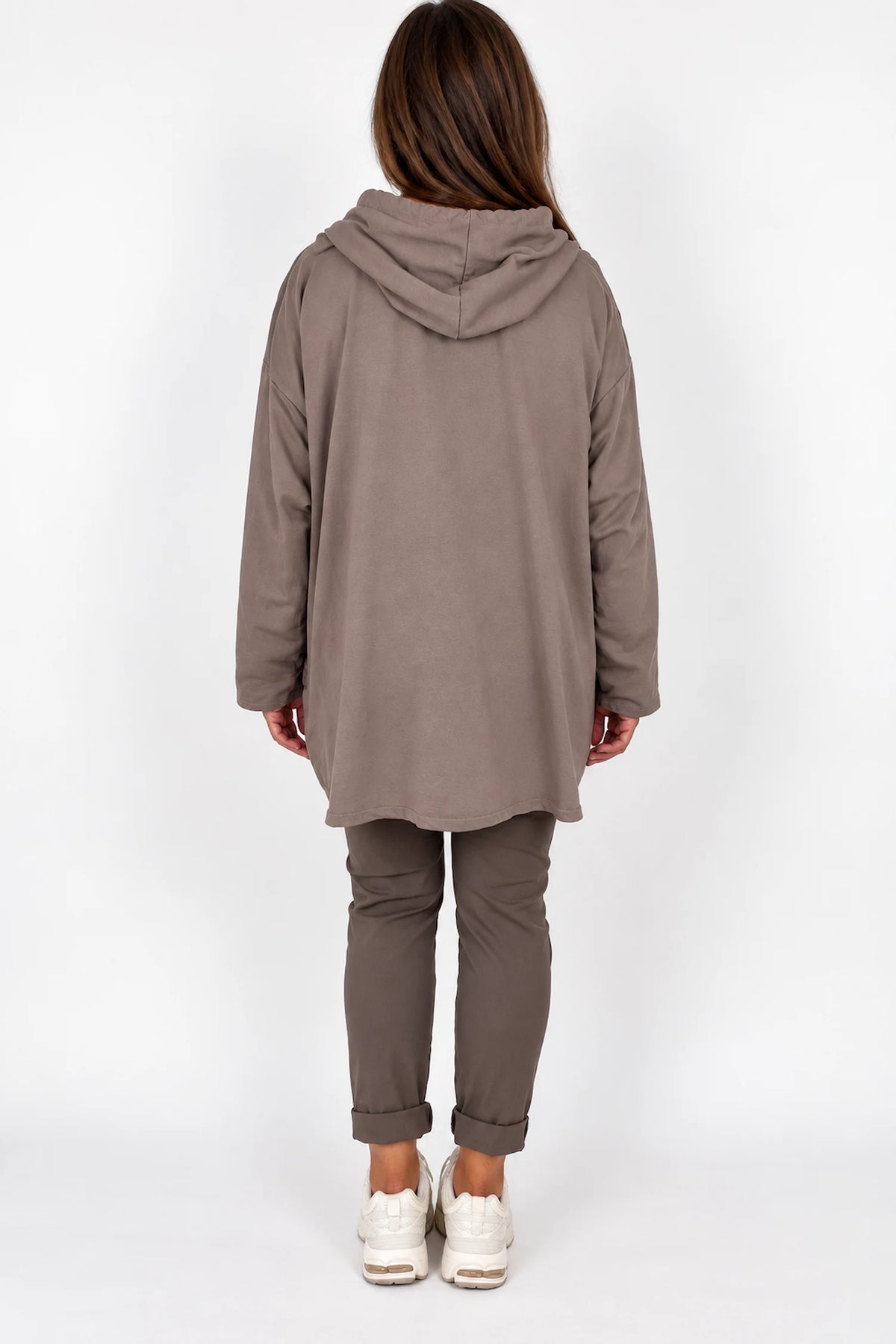 Embroidered Floral Quilted Cotton Hooded Zip Kala Coat – Mocha