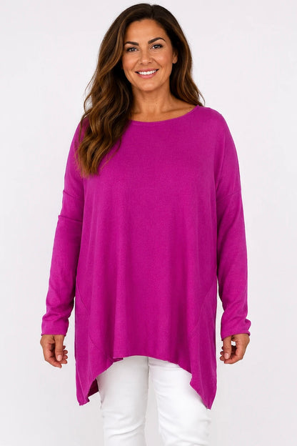 Wool Mix Soft Knit Cassi Top - Cerys Pink