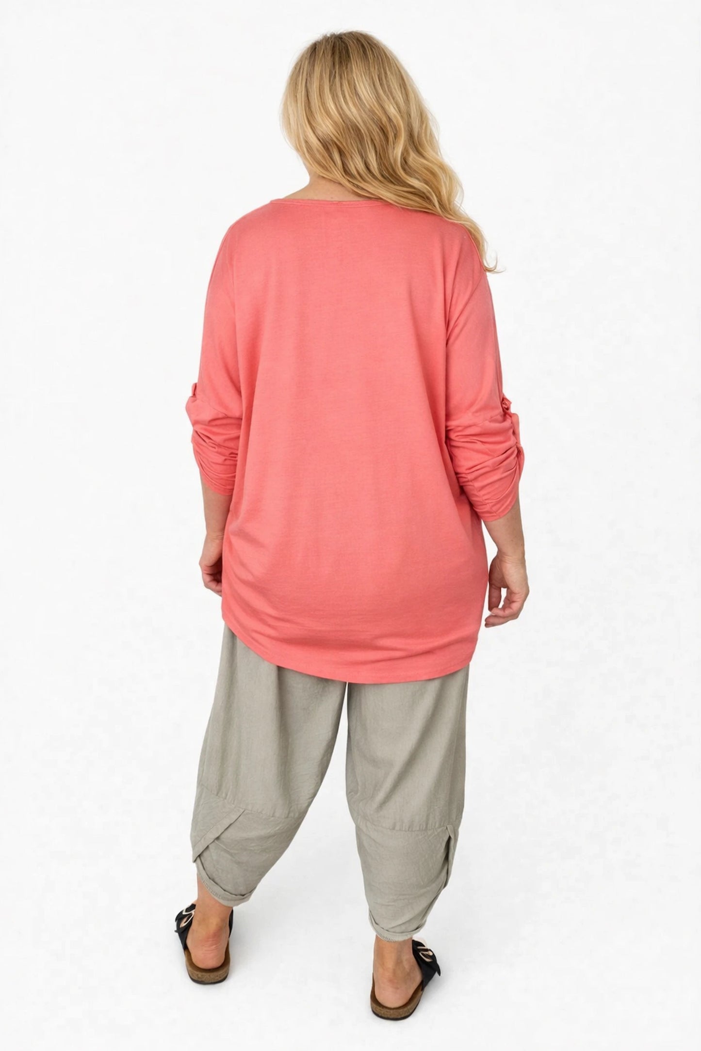 Lagen Look Double Subtle Panel Pocket Elasticated Waist Freya Pants - Soft Greige