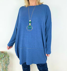 Sparkle Neck Maria Necklace Knit Top