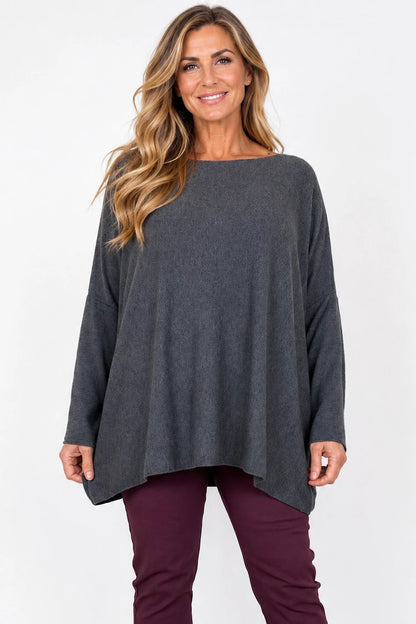 Soft Knit Tuscany Top - Charcoal Grey