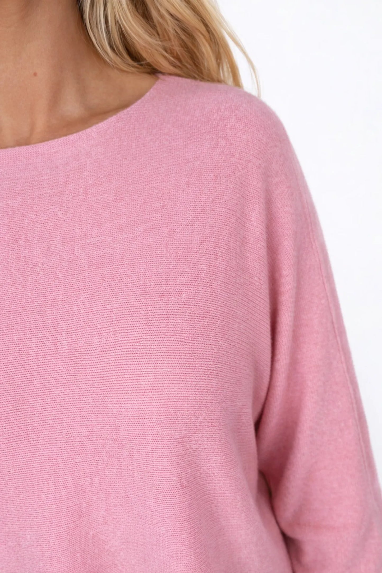 Wool Mix Soft Knit Seam Sleeve Calia Jumper - Baby Pink