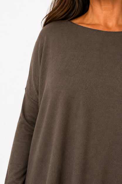 Wool Mix Soft Knit Cassi Top - Chocolate