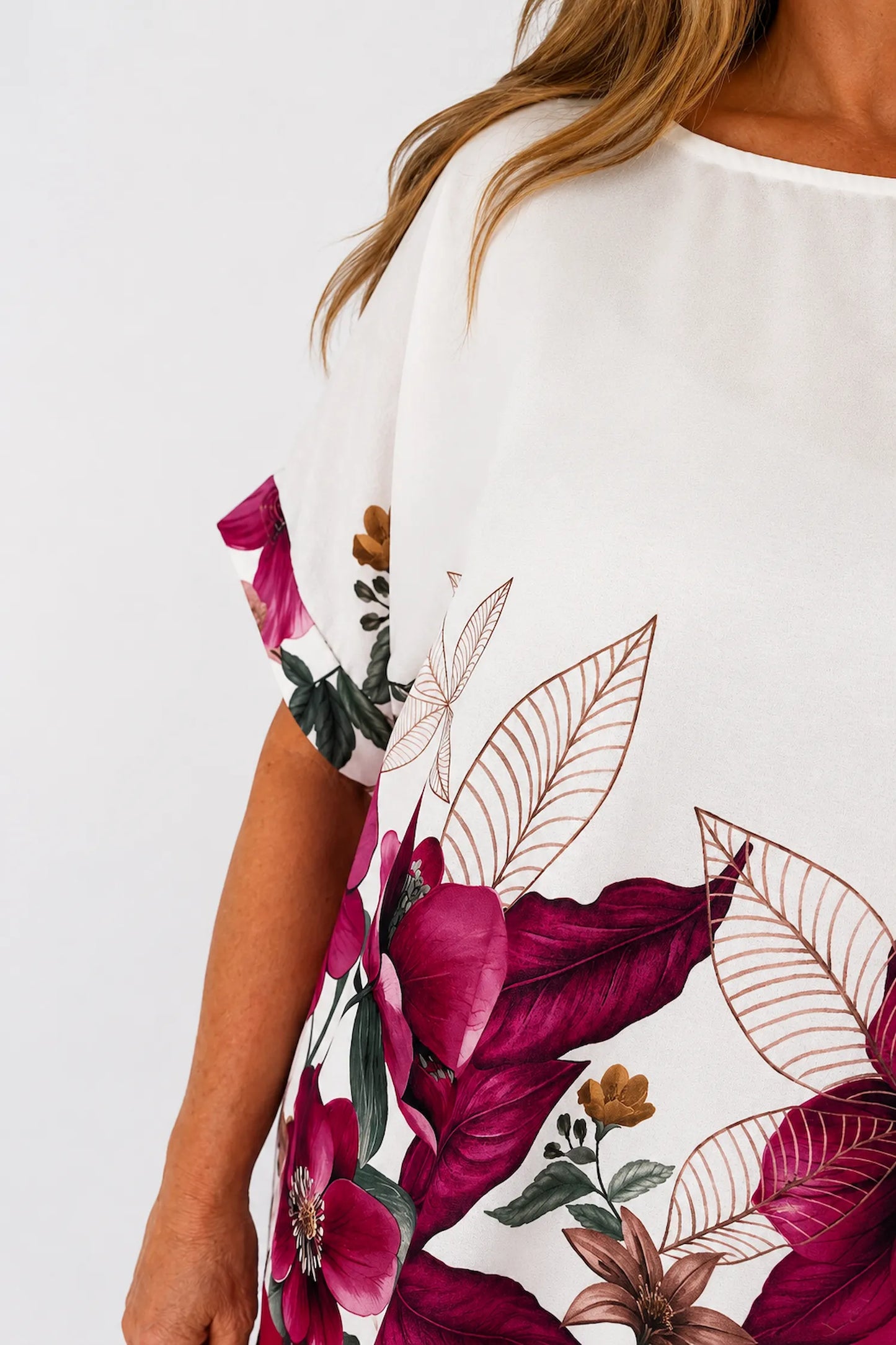 Lightweight Floral Camilla Top - Vintage Pink