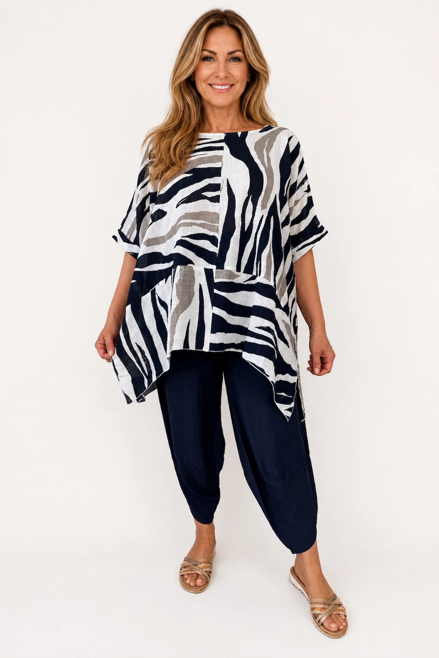 Pure Cotton Kira Top - Navy