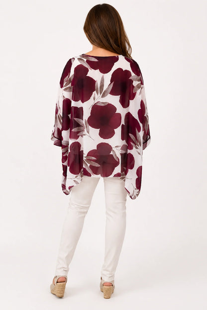 Fully Lined Juliet Batwing Chiffon - Grape