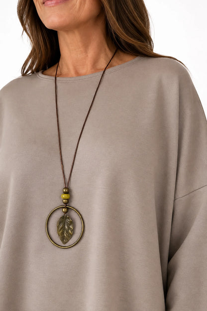 Florenzi Everyday Necklace Top - Mocha
