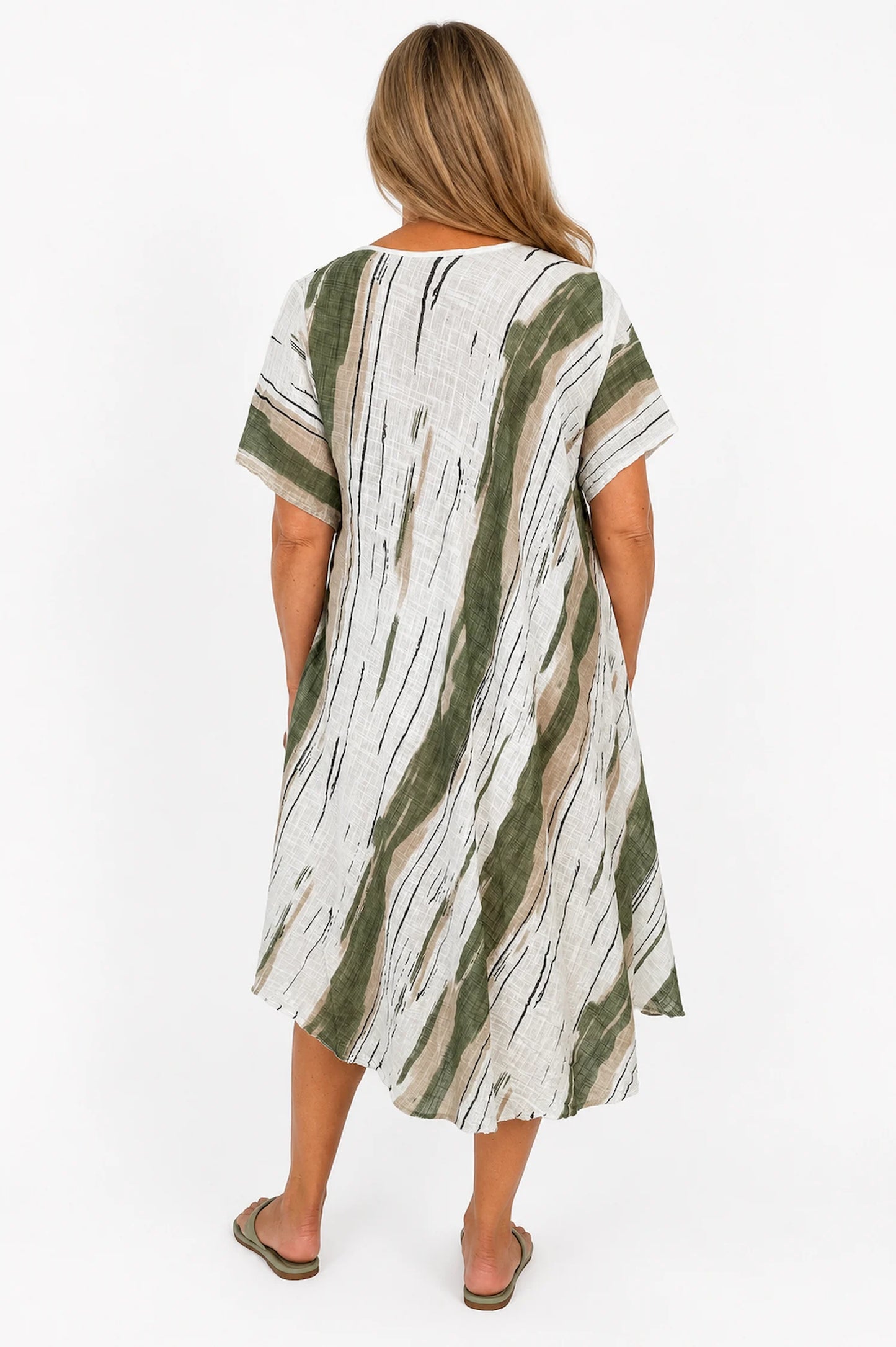 Cotton Helena Dress - Palm Green