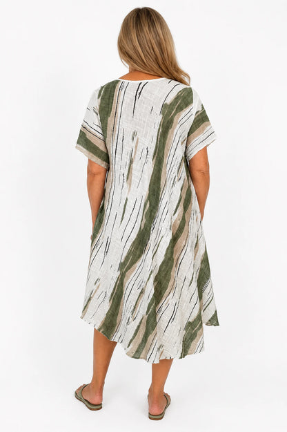 Cotton Helena Dress - Palm Green