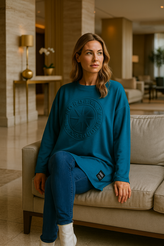 Norderney Badge Detail Sweatshirt - Teal